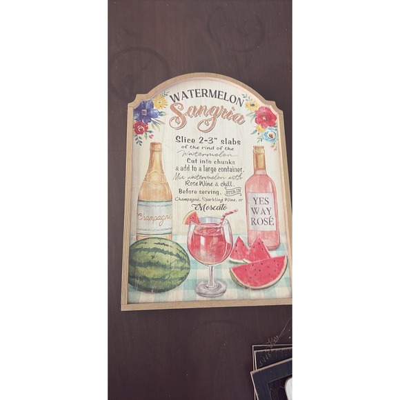 The Pioneer Woman Other - Watermelon‎ Sangria Recipe Wooden Sign Wall Art Kitchen Decor